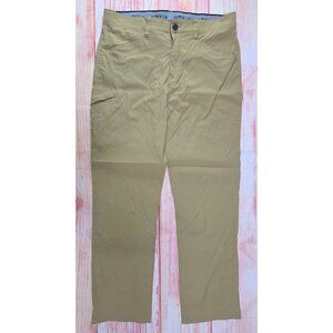 Orvis Mens Tan Nylon Stretch Pants 36x32 Casual Lightweight